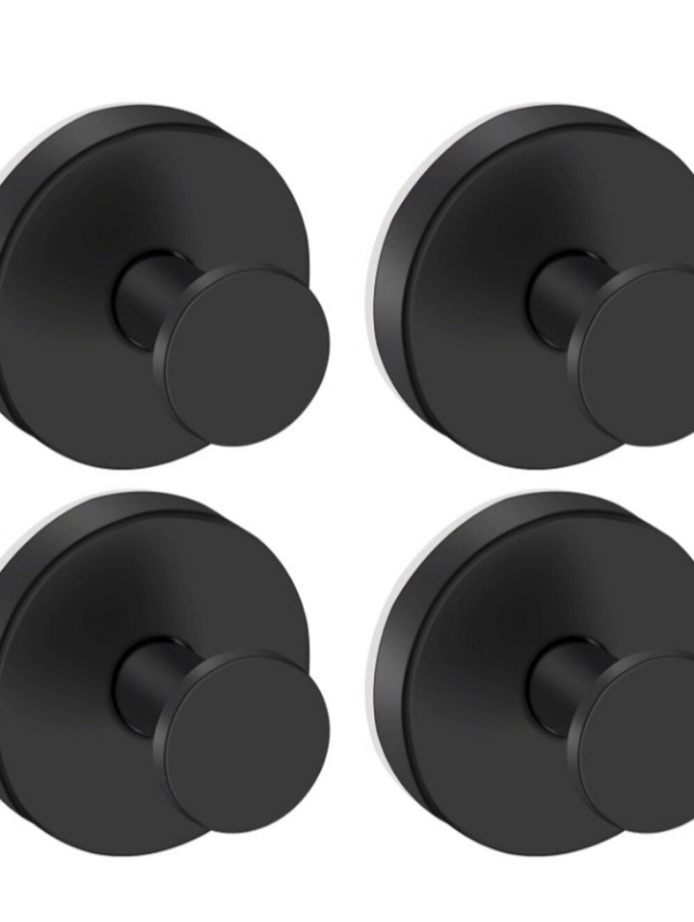 4 Pack Black Vacuum Suction Cup Hooks Heavy Duty No Drill Reusable